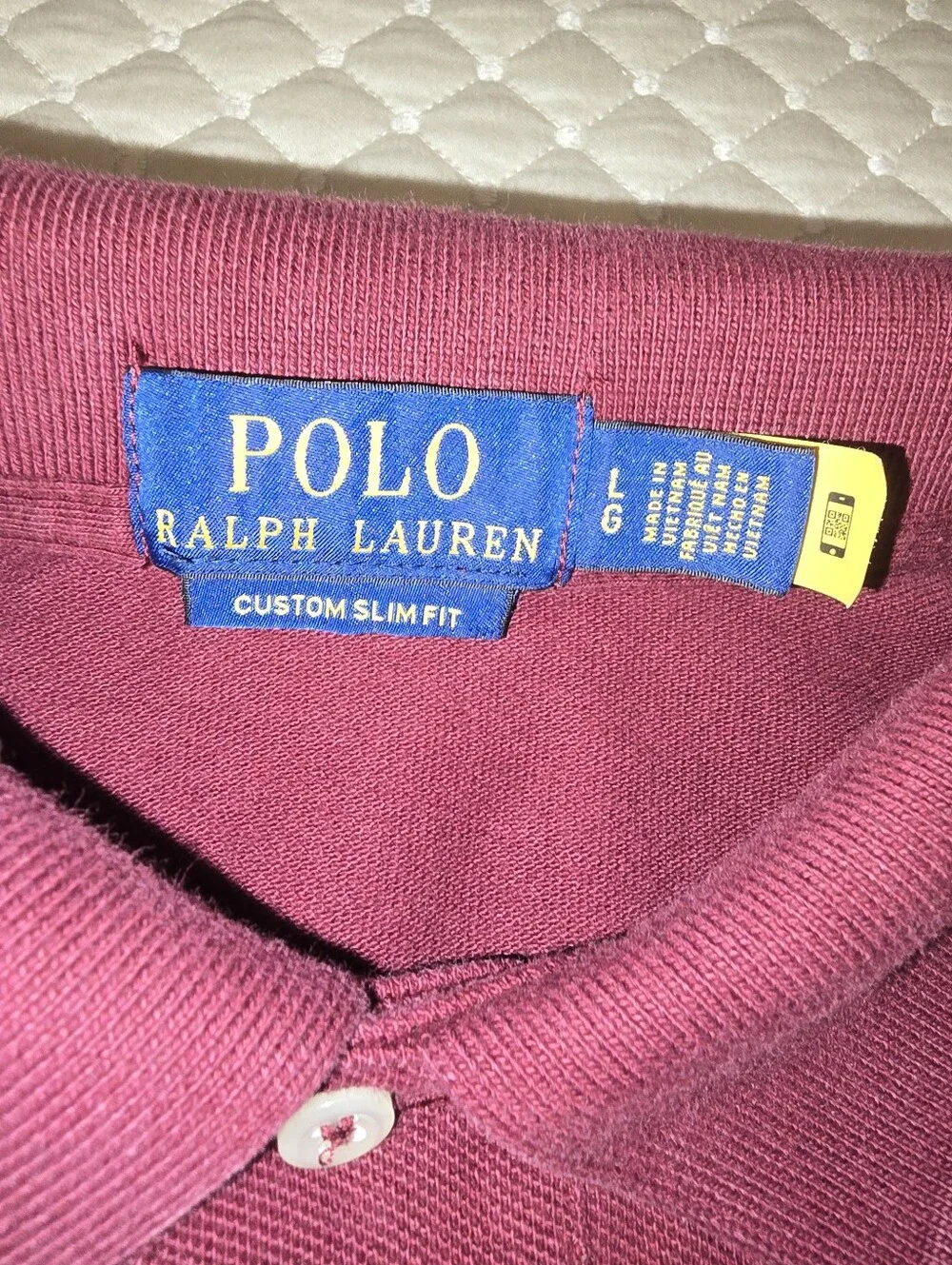 Lg- (3) Ralph Lauren Mens Polo Trio in Navy Stripe, Forest Green & Burgundy.